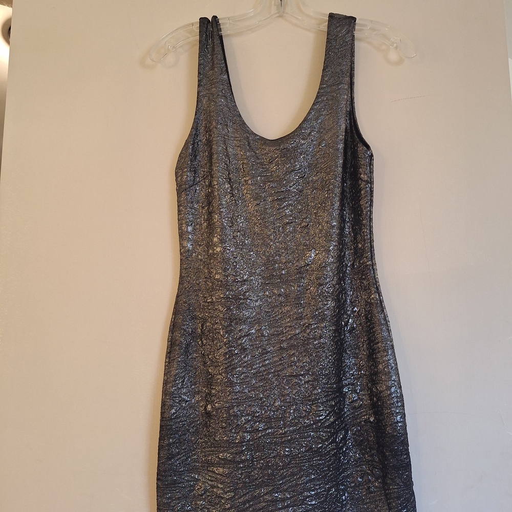 Elegant Silver Shiny cocktail dress